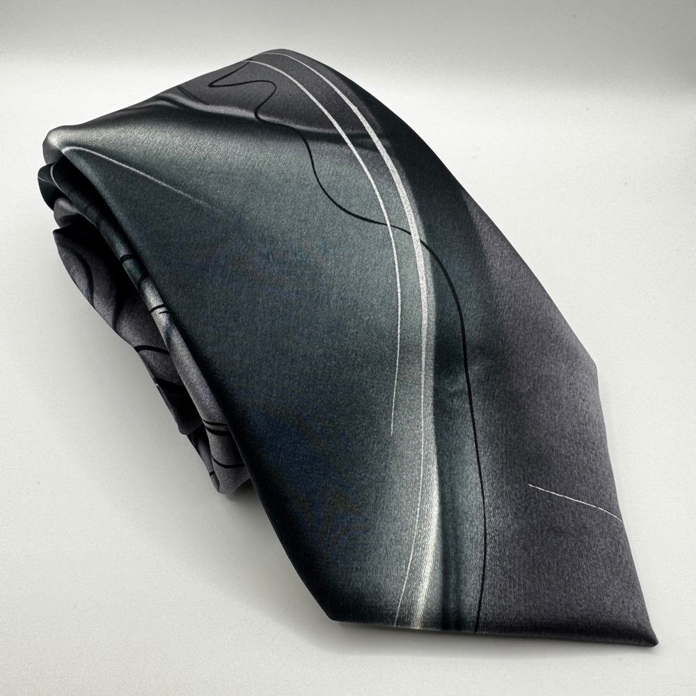 J. Garcia Landscape Collection 59 Silk Tie Grayscale Abstract Mens Grateful Dead